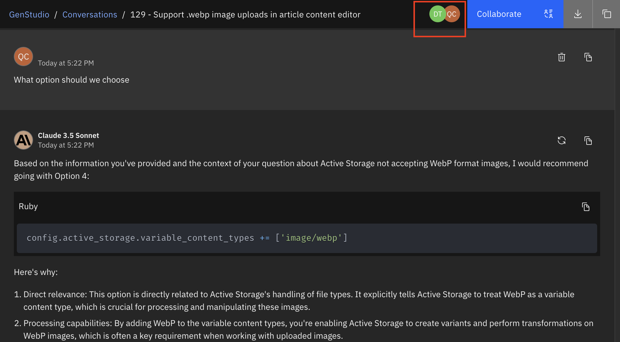 collaborators initials